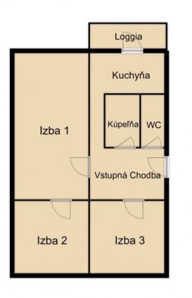 3 izbový byt,70 m2,Tehelná